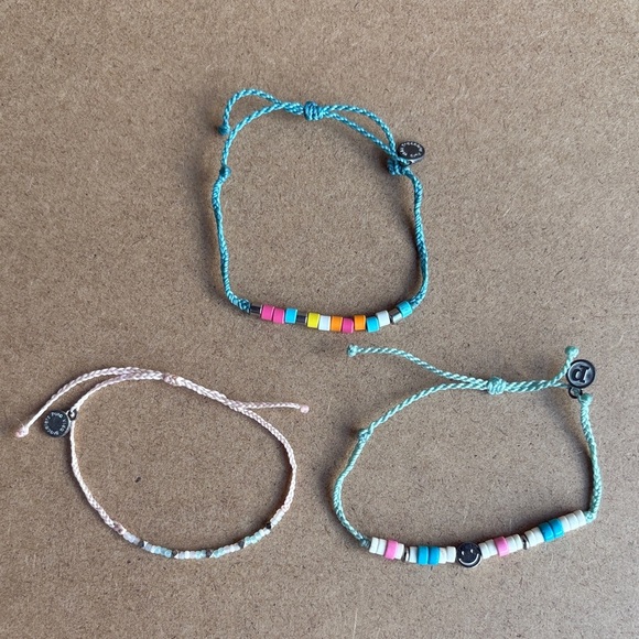 PURA VIDA Beaded Adjustable Bracelets Lot of 3 Boho Style Festival Jewelry - Picture 1 of 3